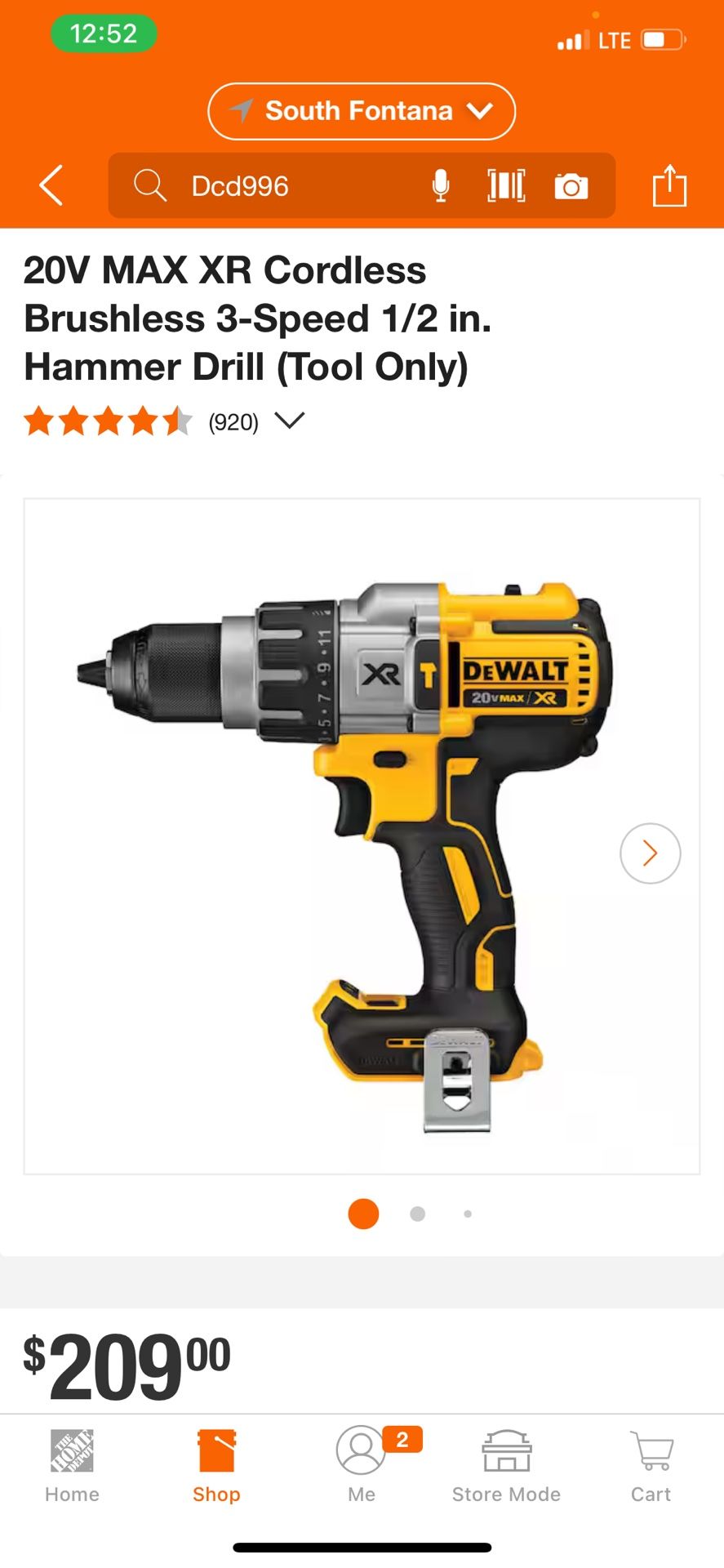 DEWALT 20V MAX XR Cordless Brushless 3-Speed 1/2 in. Hammer Drill (Tool Only) ✅✅ 