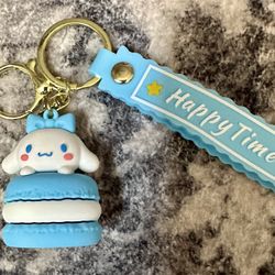 New In Bag/ BLUE- Macaroon Style CINNAMOROLL KEYCHAIN! 