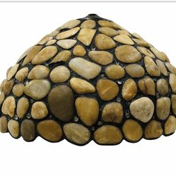 Vintage Hand Crafted Leaded Stone Lamp/Chandelier 