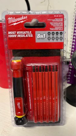 Milwaukee, 1000V, insulated precision multi-bit screwdriver, 8in1