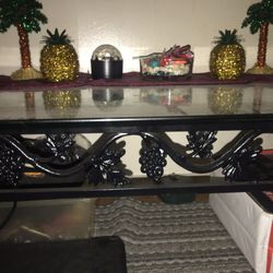 IRON GLASS TOP COFFEE TABLE $40