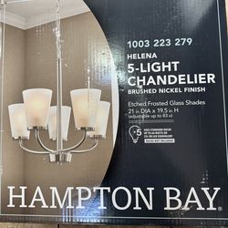 New Hampton Bay Helena 5-Light Chandelier. Must Pickup