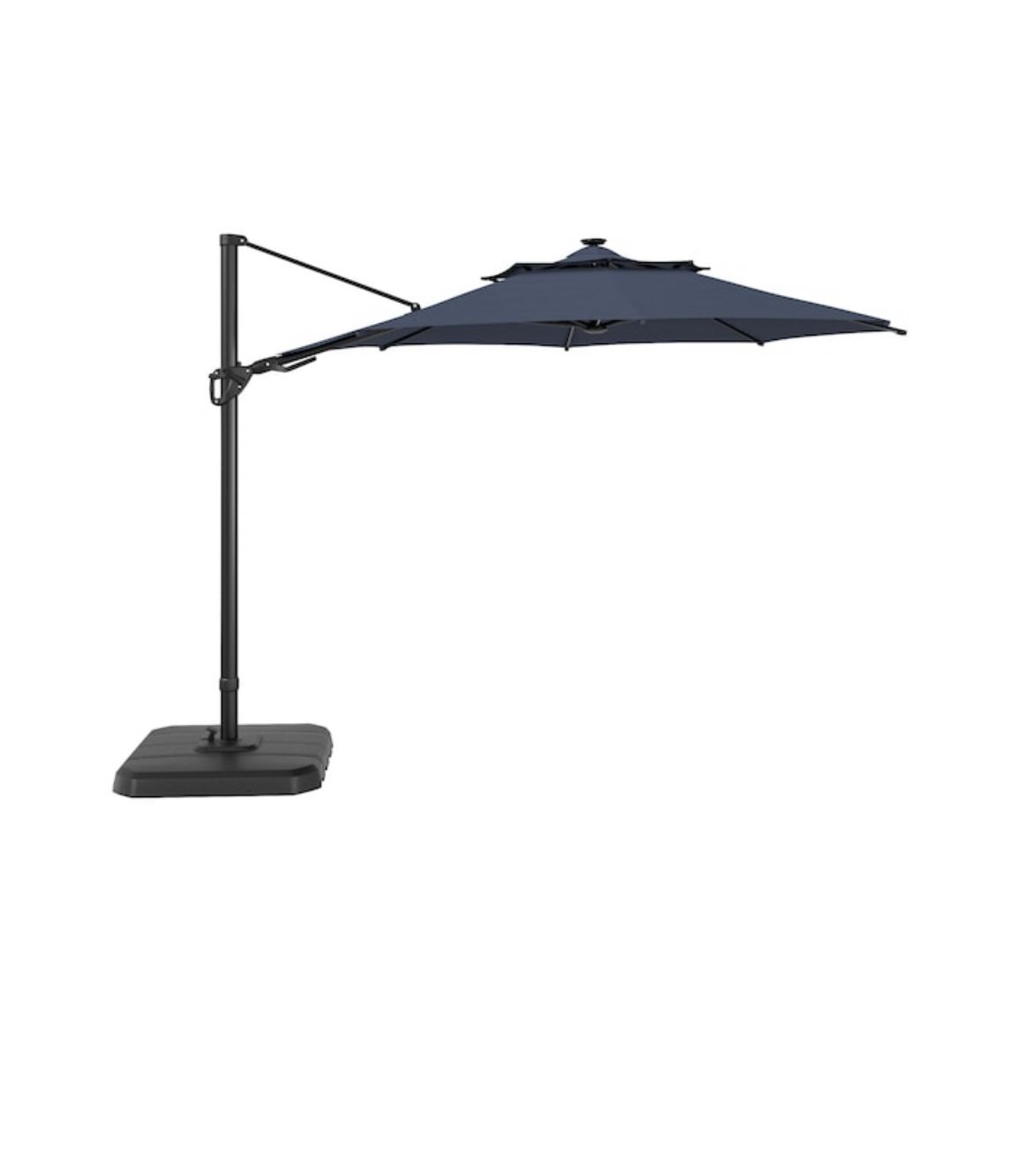 Allen+Roth 11 Ft Crank Offset Patio Umbrella W/ base *Read Description