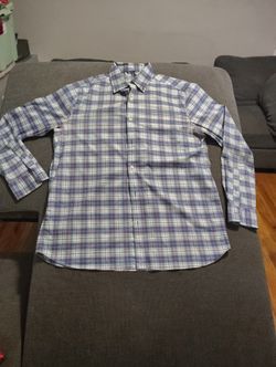 Vineyard Vines Otg Brrr Performance Men's Large L Blue Plaid Button Up Shirt