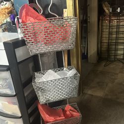 Metal Basket Wall Storage Organizer 