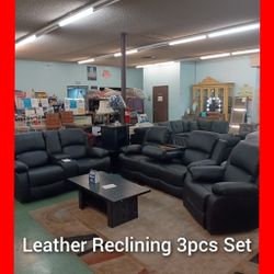💥 Leather Reclining Sofa Loveseat And Chair All For $1499