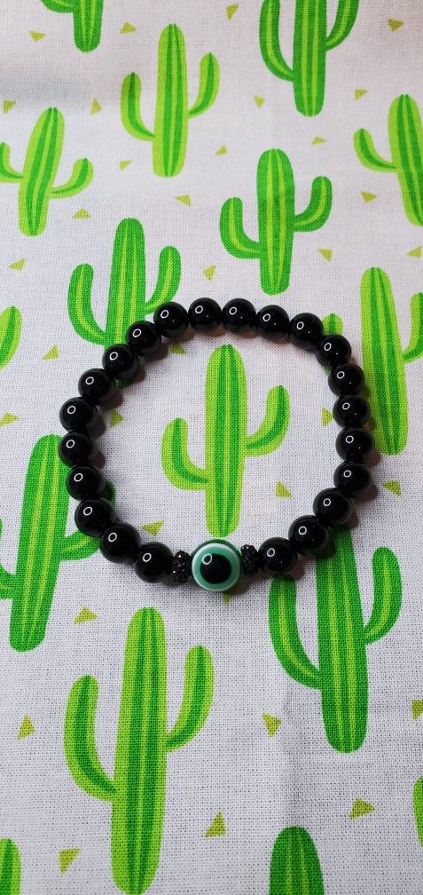 🧿 Evil Eye 🧿 Onyx 🖤 NEW Bracelet 📿 OSXL 