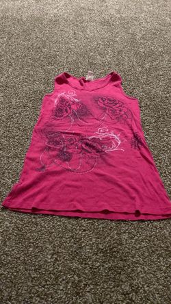 Pink Sleeveless Top with Rose Graphic