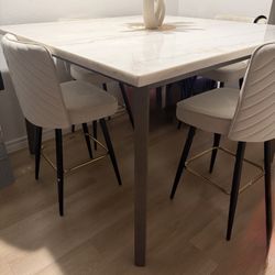 Tall Real Glass Marble Table From Ashley Furniture 