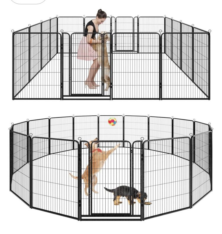 Dog Playpen Outdoor Extra Wide 12 Piece Panels Heavy Duty Anti Rust Coating Strengthened Dog Fence 40" Height with Doors Portable for RV Camping Yard,,All Products : American Fashion Style Bags On Sale
