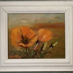 California Poppy Oil Painting