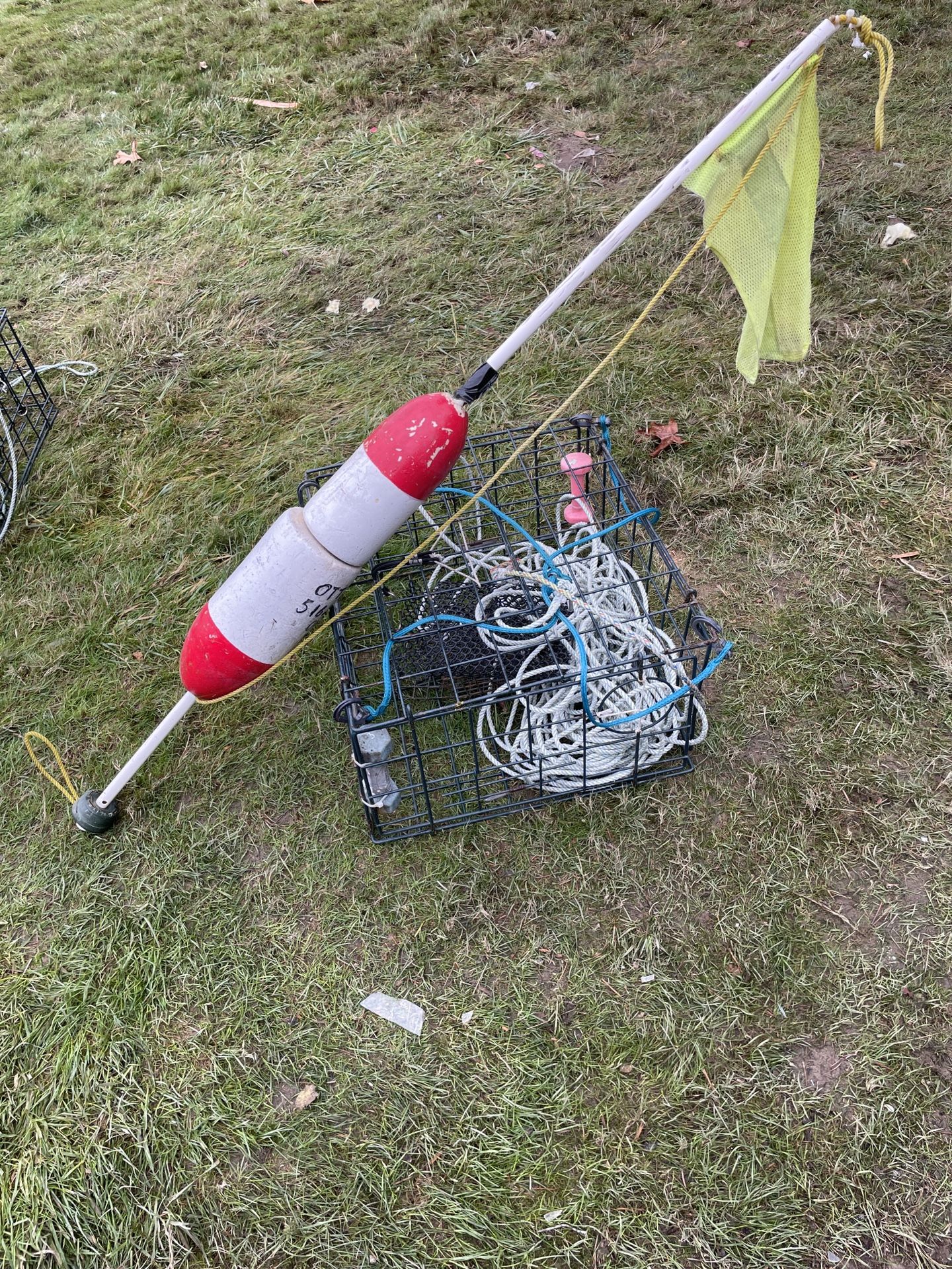 Deep water crab pot completely set up and ready to soak!