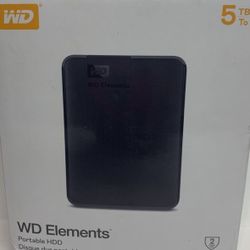Wd Elements 5-6 TB Portable Hard Drive. High Speed 5gbps.