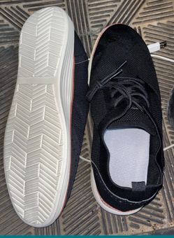 Black Knit Low-Top Sneakers White Sole