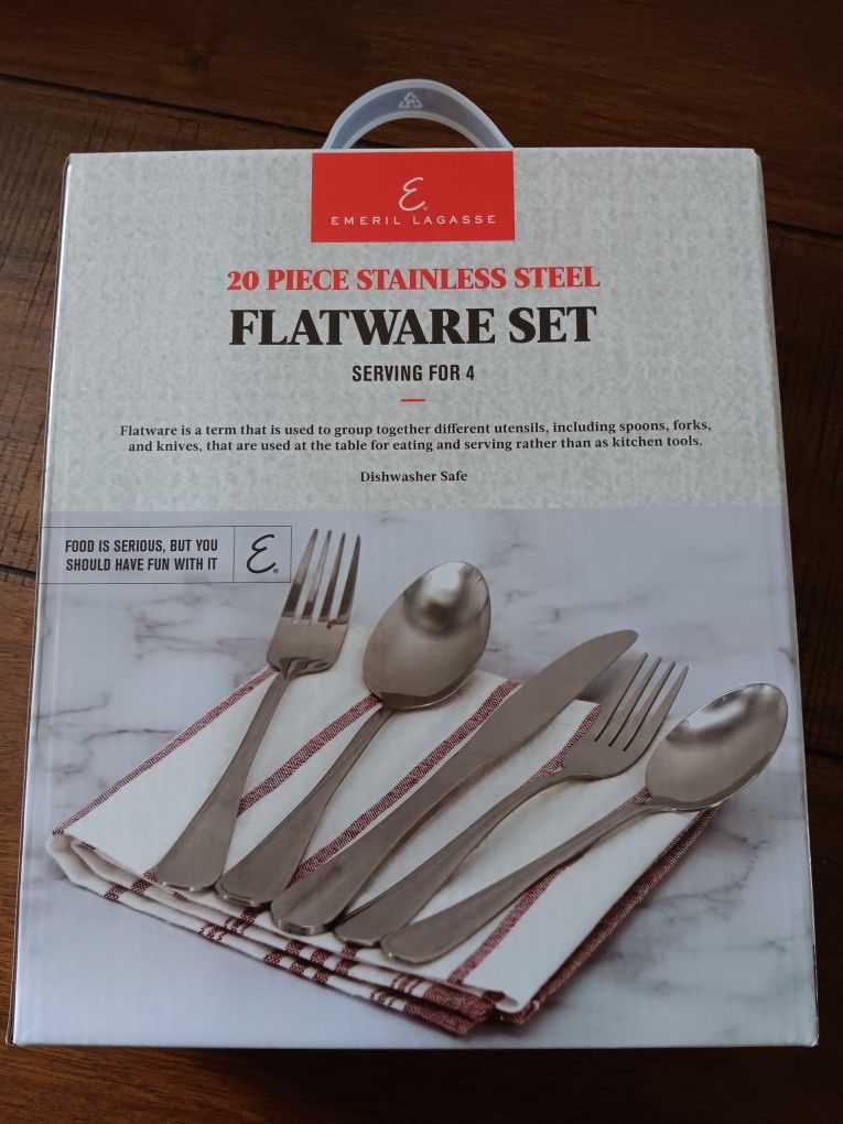Emeril Lagasse 20 Piece Stainless Steel Flatware Set - BRAND NEW : Serves 4