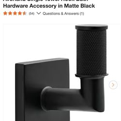 Delta-Averland Single Towel Hook Bath Hardware Accessory in Matte Black NEW in Box