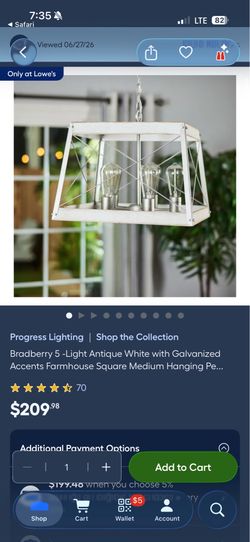 White farmhouse light fixture