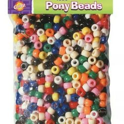 Creativity Street Pony Bead  1000 Hair Beads  Brighr Hues  Assorted  Colors