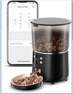Automatic Cat Feeder with Camera, Scheduled Automatic Pet Feeding Machine, Smart App Remote Monitoring, 4L Large Capacity Dog Food Dispenser