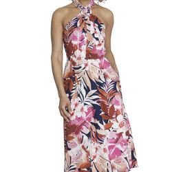 Floral Midi Dress Maggy London Linen-Blend Midi Dress Women's size 16