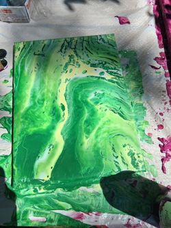 freshly created abstract fluid paintings