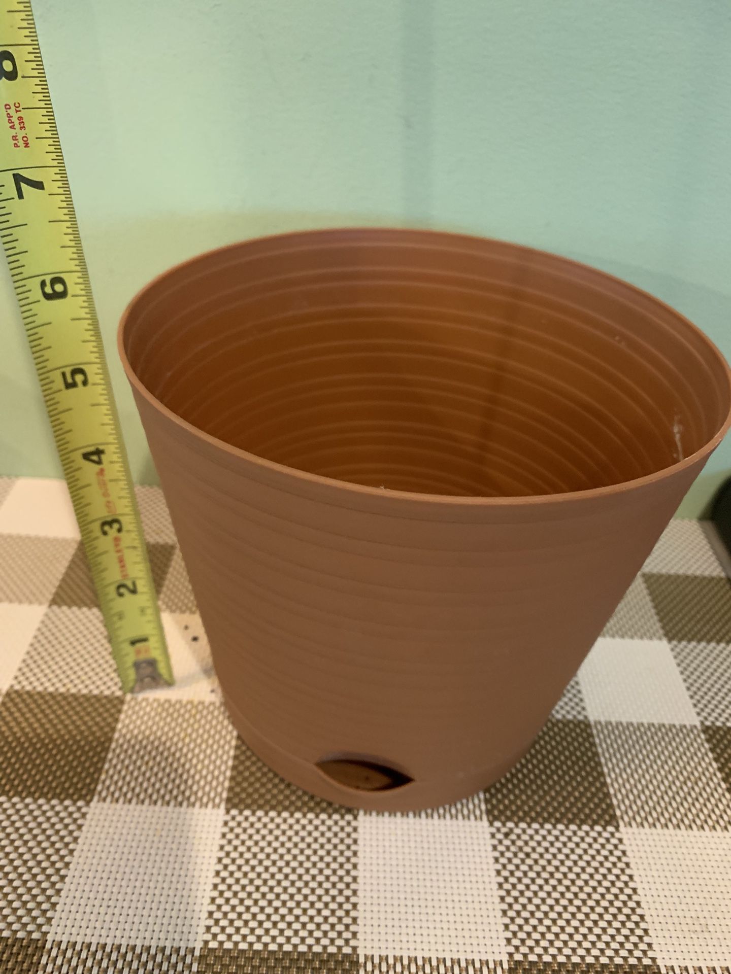 New 6 By 6 Inches Tall Tapered Self Watering Flower Pot In Easy Plastic