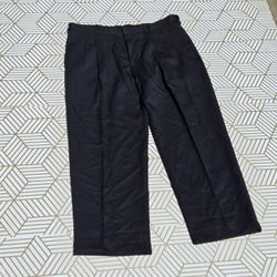 Hagger Smart Fiber Dress Pants Classic Fit Pleated Stretch 38x29 Black