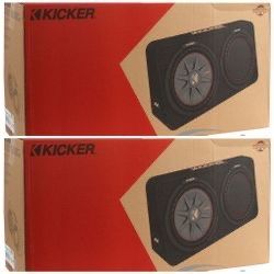 Brand New 2 12 Kicker Rt Subwoofers With Slim Boxes
