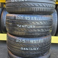 4 USED TIRES 235/45ZR18 Sentury  w/80% Thread All 4 Installed $240