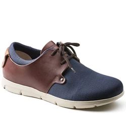 Birkenstock Loafers Shoes Leather Navy Blue Cream