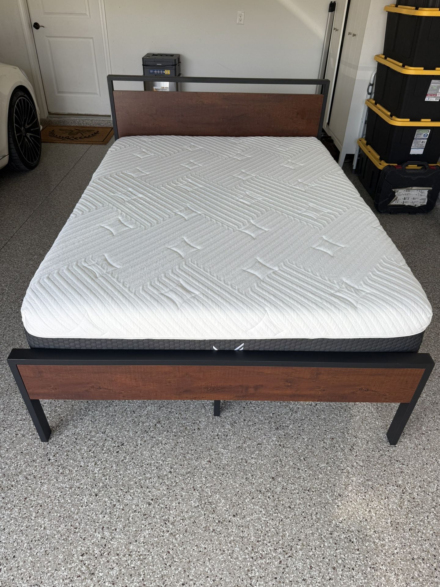 Full Size Bed Frame And Brand New Mattress