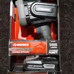 Husky 5000 Lumens Pivoting Flashlight Rechargeable 
