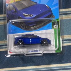 Hot Wheels HW Green Speed Tesla Model Y Blue