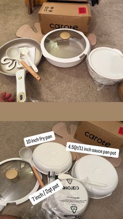 Nonstick Pots and Pans ceramic Cookware Set with Detachable Handle, Oven Safe, Stackable Kitchen Cookware   New sealed packages Pick up Belmont and br