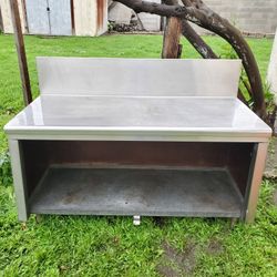 Stainless Steel Table With Enclosed Bottom 