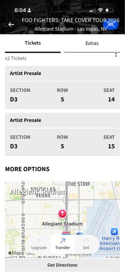 Foo Fighters Las Vegas 9/26/26