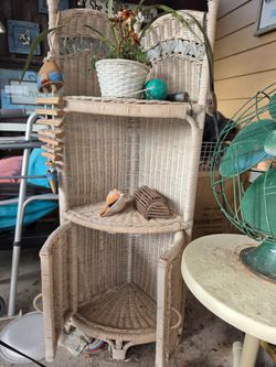 White wicker conner  furniture
