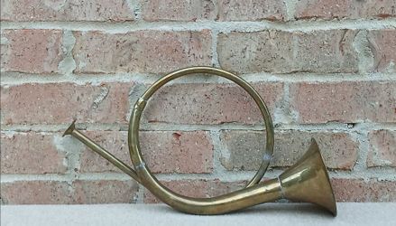 Vintage Brass Horn Christmas Decor
