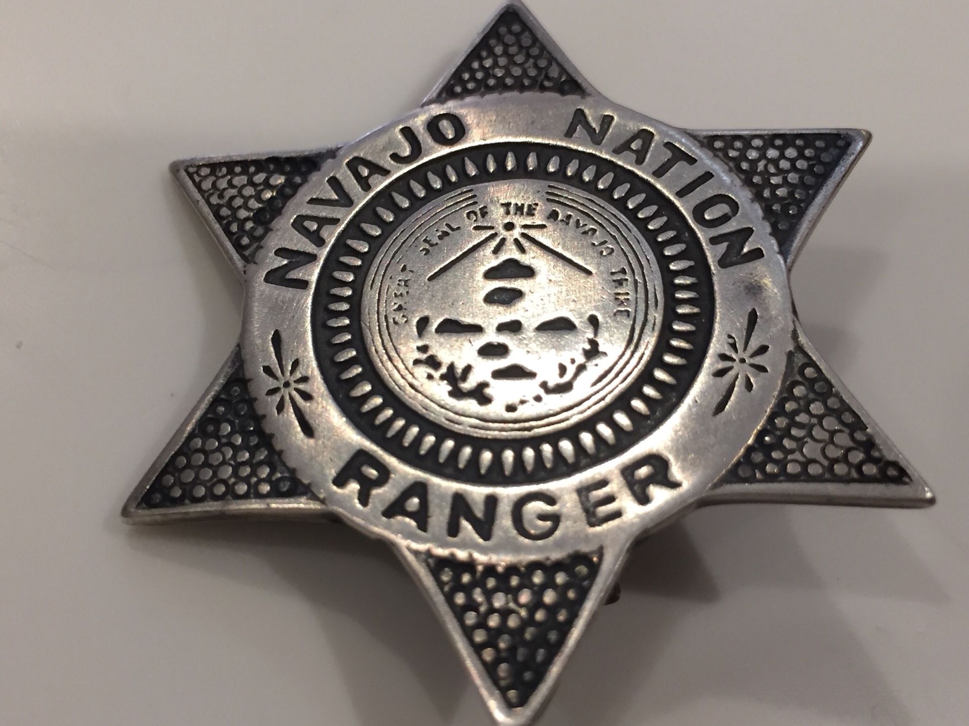 STERLING SILVER NAVAJO NATION RANGER BADGE
