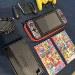 Custom Nintendo Switch With 2 Games 
