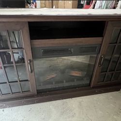 TV Desk With Fire Place 