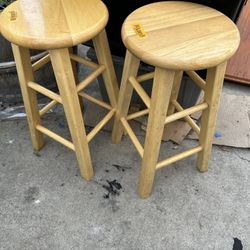 Wooden Bar Stools Set 