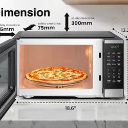 🥨BLACK+DECKER Countertop Microwave Oven 0.9 Cu Ft, 6 Auto Menus, Child Lock, Memory Function, 10 Power Levels, Easy One-Touch Start, Digital Panel