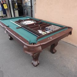 Barrington Billiards 7.5 ft Pool Table w/ Cue Rack & Dartboard Set