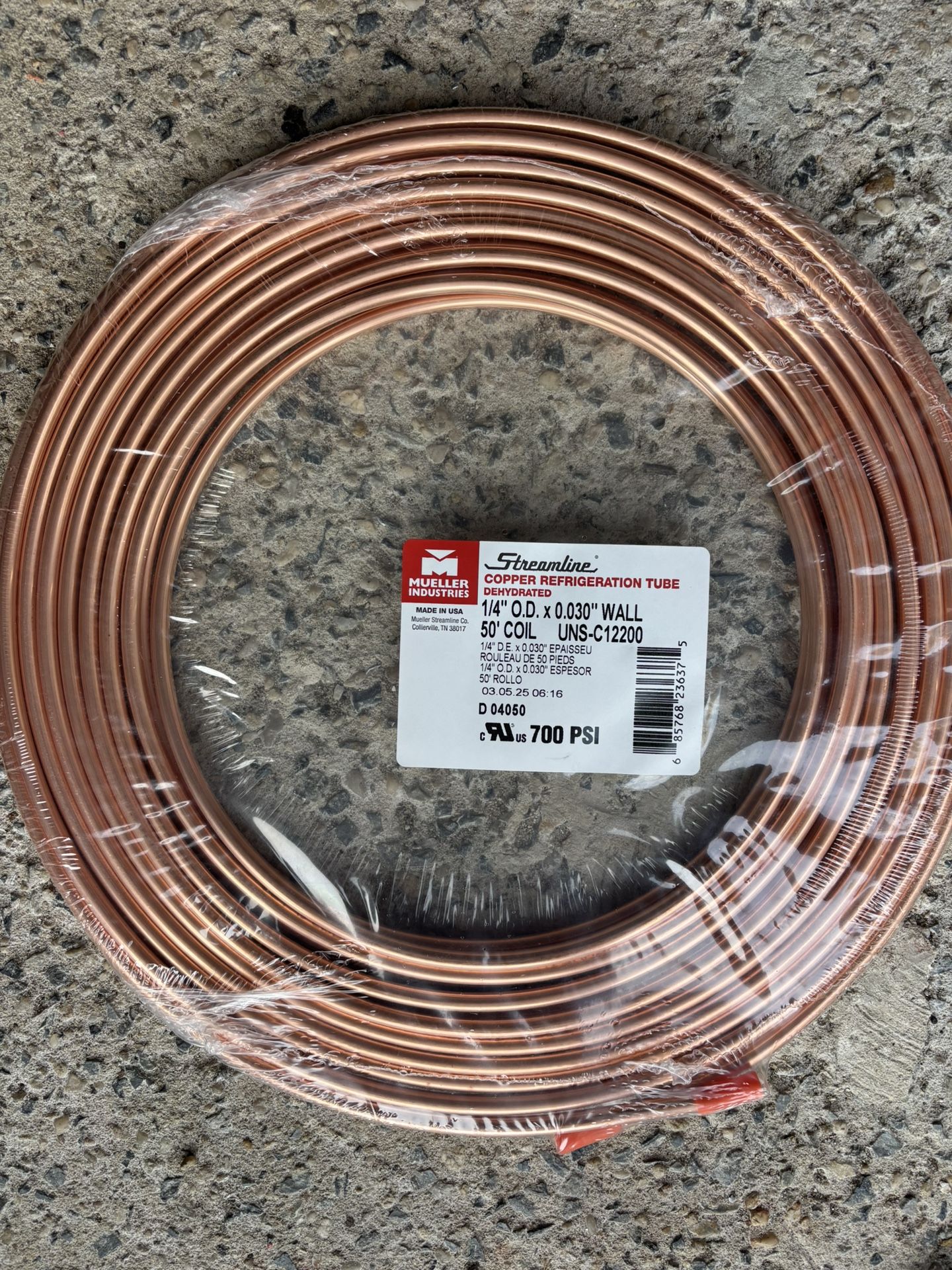 1/4” Roll Copper Tubing 