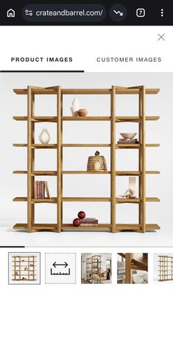 Thomas Barley Oak Wood Wide Open Bookcase/Room Divider