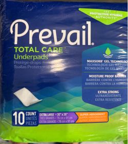 Prevail Total Care Underpads Extra Large 10-Count