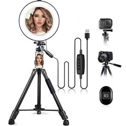 New 10" Ring Light With Stand Phone Holder LED Selfie Ringlight HQOON Compatible With Android iPhone