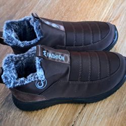 Alicegana Women's Snow Boots Warm Anti-Slip Soft Sole Fur Lined Winter U.S. SZ 8
