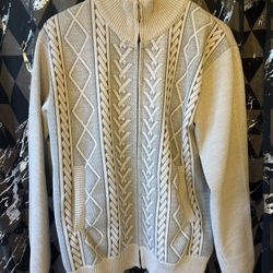 Men’s Cardigan Full Zipper Knit Sweater